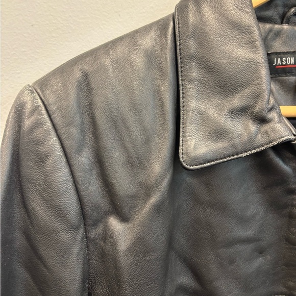 Jason Kole medium leather jacket black 90’s soft full zip - Picture 2 of 14